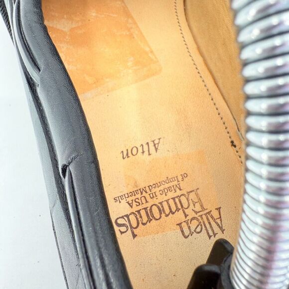 Allen Edmonds Alton Loafers Men's Size 11.5 B Black Leather Kittie Bow Tie  Shoe - Picture 9 of 16